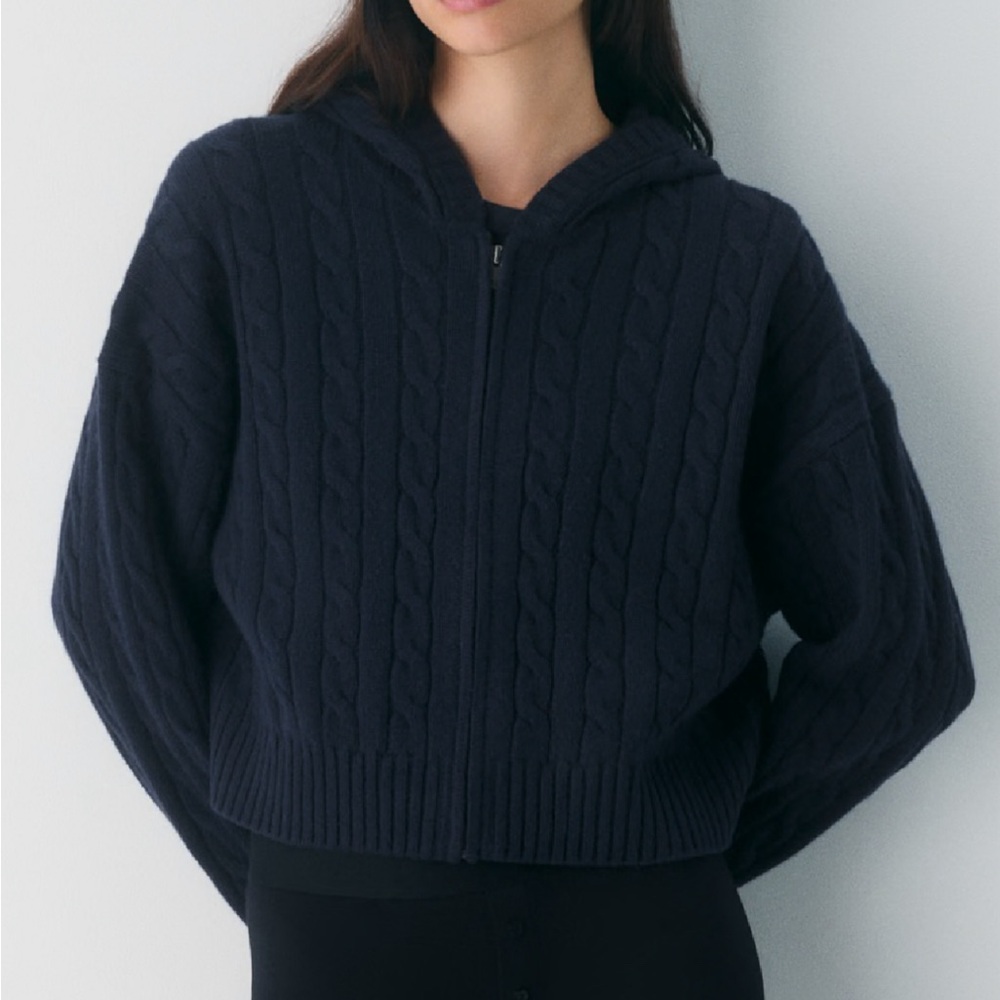 Sunday Best Navy Cable Knit Cardigan